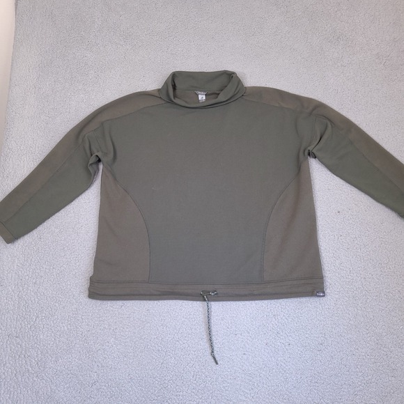 Eddie Bauer Thermal Waffle‎ Knit Shirt Womens XL Green Pullover Stretch Outdoors - Picture 1 of 16